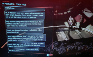 Cyberpunk 2027 Coach Fred's Beat on the Brat Messages