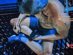 Cyberpunk 2077 Wounded Roy Batty Holding Pigeon